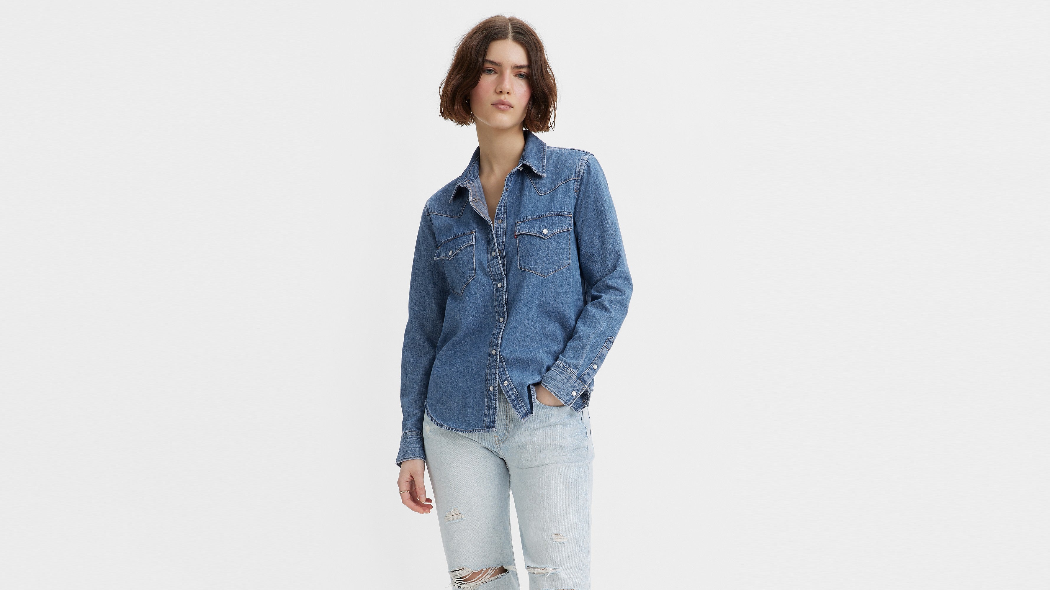 Levis western shirt womens on sale