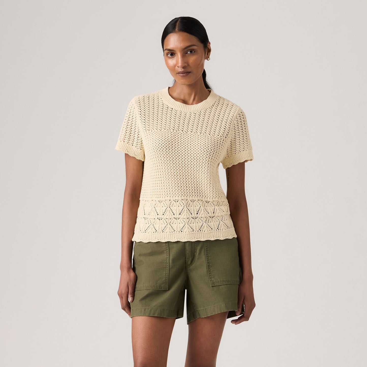 Levi's® Women's Isabelle Crochet Short-Sleeve Sweater