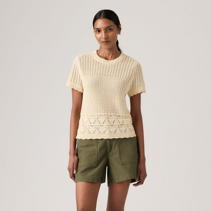 Levi's® Women's Isabelle Crochet Short-Sleeve Sweater