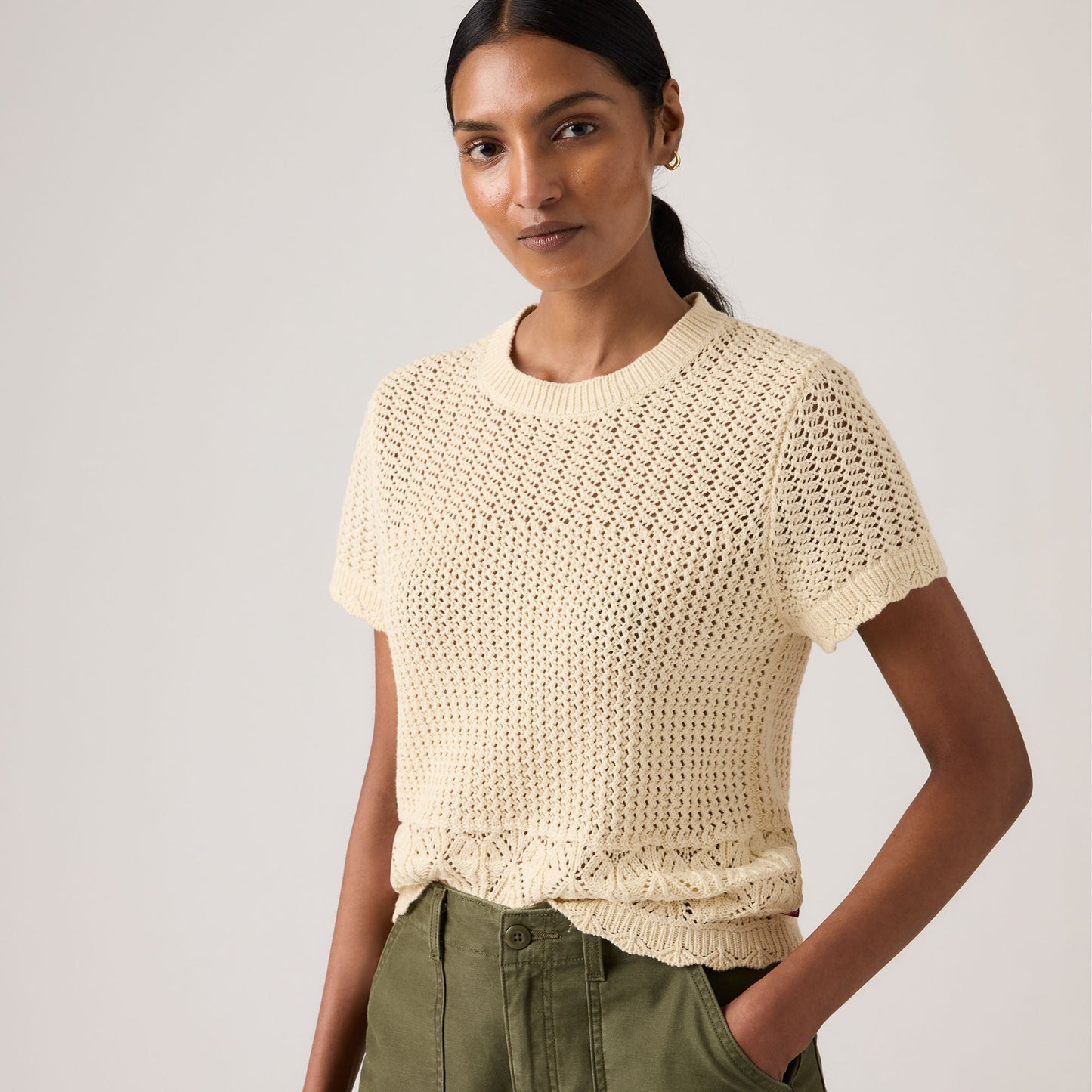 Levi's® Women's Isabelle Crochet Short-Sleeve Sweater