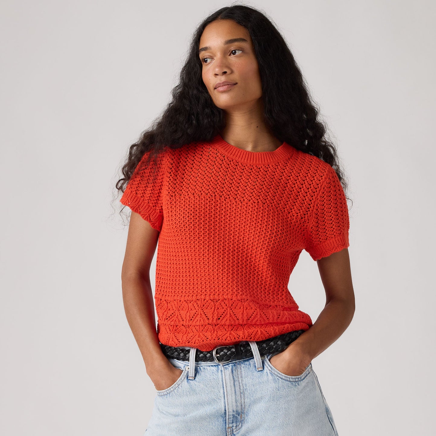 Levi's® Women's Isabelle Crochet Short-Sleeve Sweater