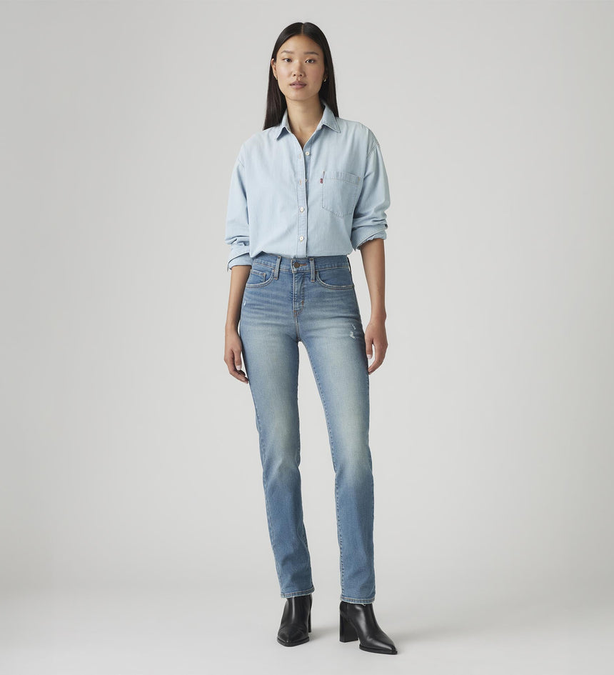 シウム SIWEM LOOSE TUCK STRAIGHT DENIM M カジュアルパンツ