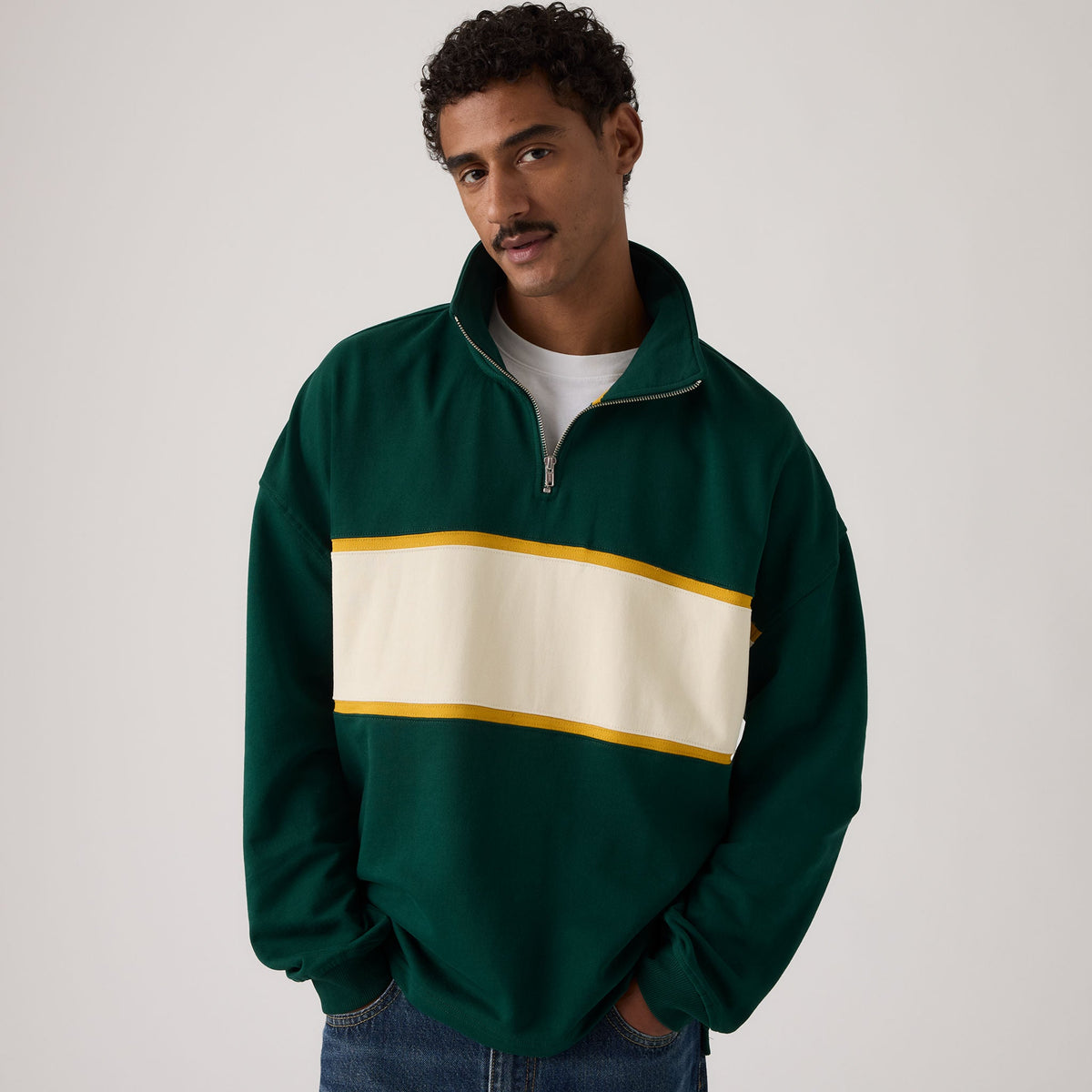 Levi's® Men's Pieced Cameron Quarter-Zip Sweater