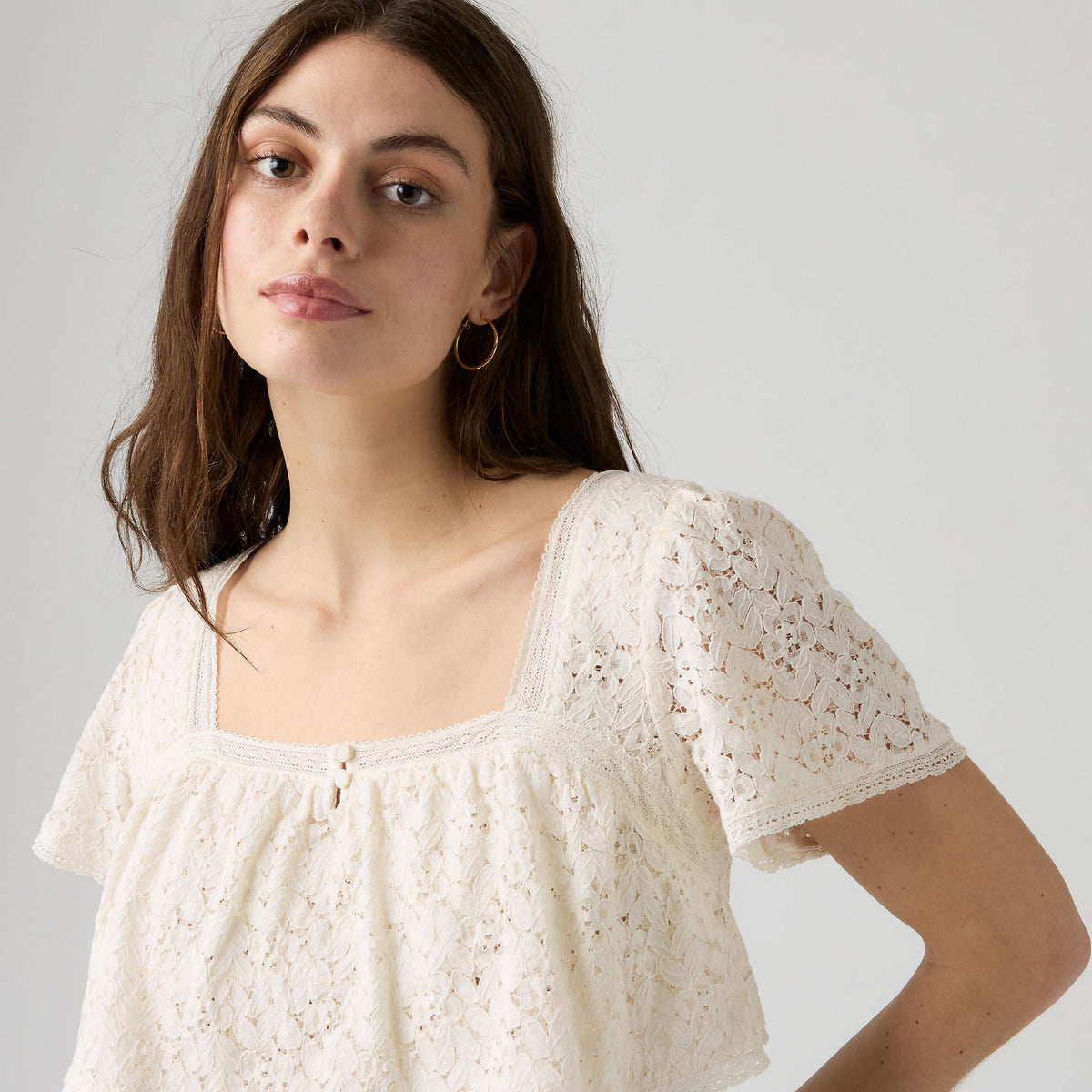Levi's® Women's Dom Short-Sleeve Lace Blouse
