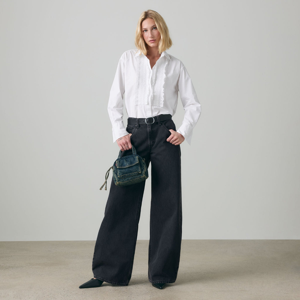 Levi's® Women's Harlie Boyfriend Tuxedo Ruffle Shirt