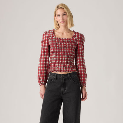 Levi's® Women's Heather Long-Sleeve Ruched Blouse