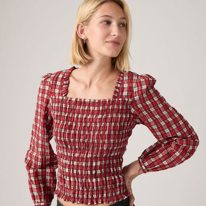 Levi's® Women's Heather Long-Sleeve Ruched Blouse