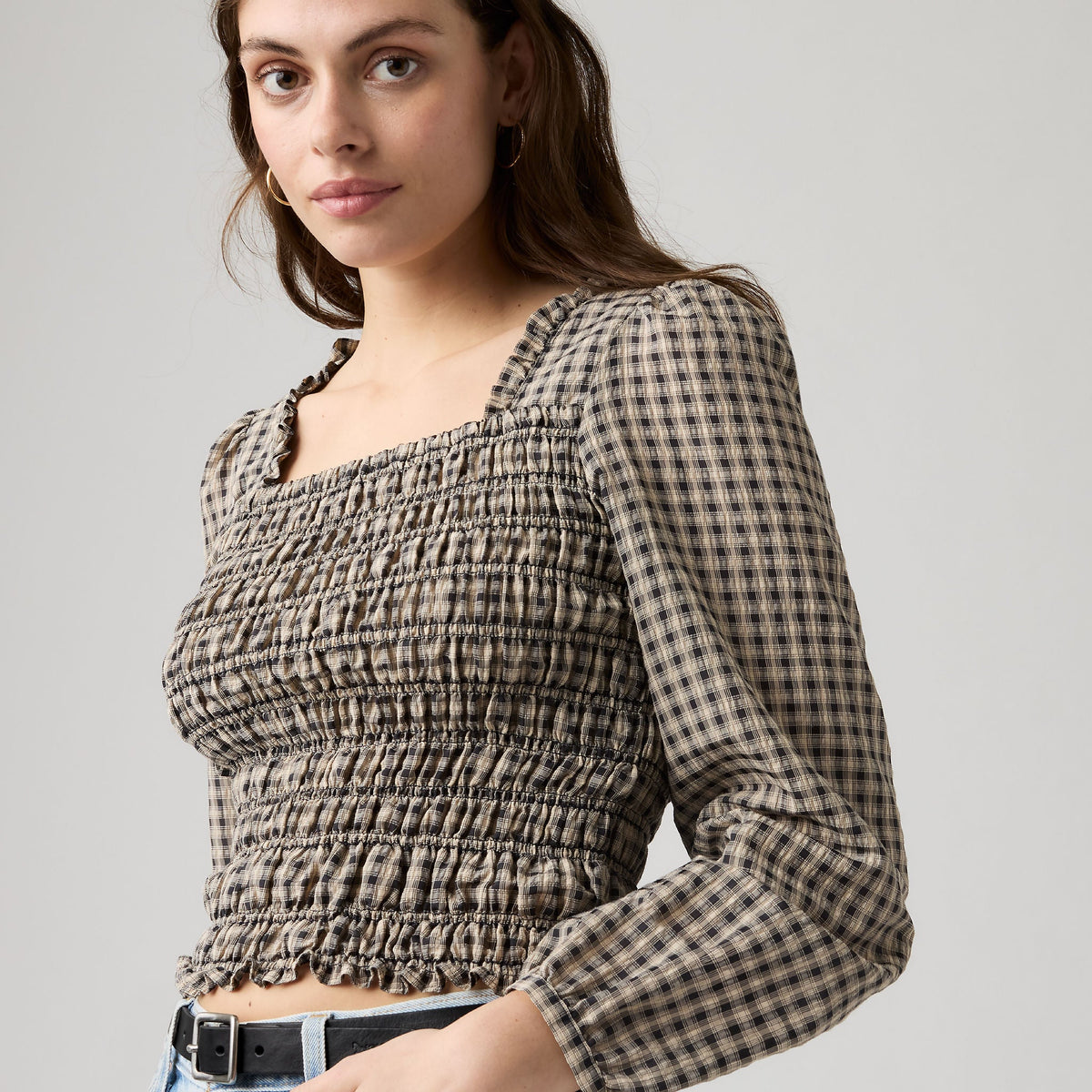 Levi's® Women's Heather Long-Sleeve Ruched Blouse