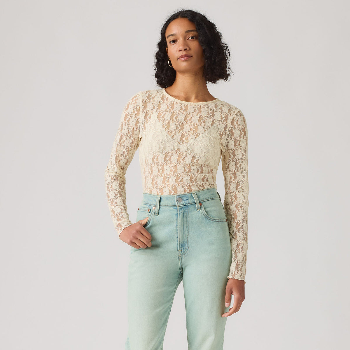 Levi's® Women's Seraphina Lace Long-Sleeve Top